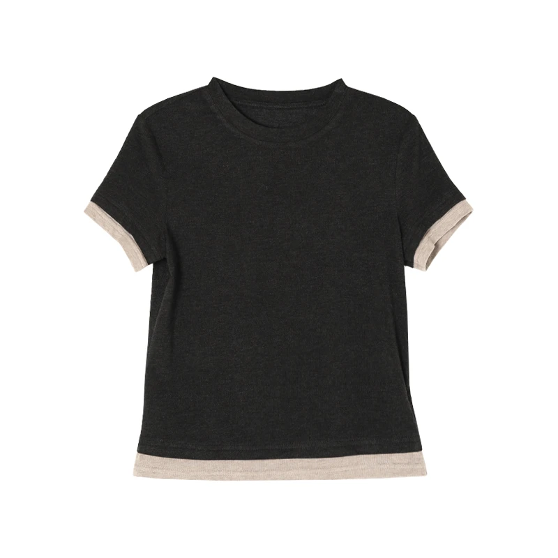 EIGHTHMONTH假两件修身短袖T恤女夏季新款AE111572