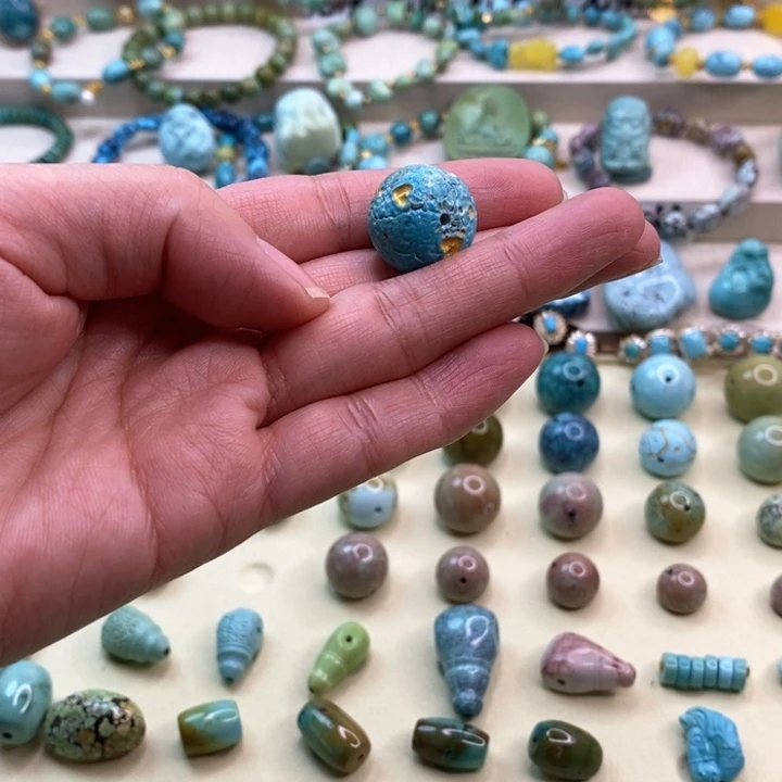 绿松石合金圆珠配件