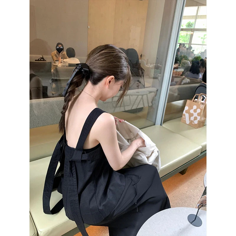 2024夏季新款时尚辣妹性感修身显瘦露背吊带背心上衣高腰阔腿裤女