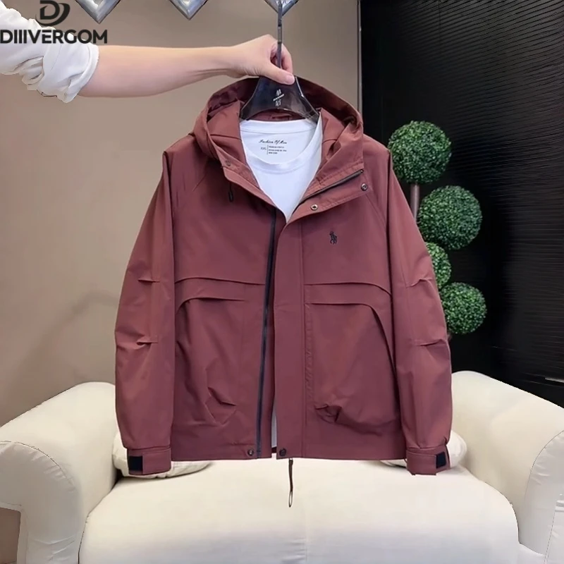 2025新款男士冲锋外套加棉短款工装夹克秋冬款休闲连帽高级感上衣