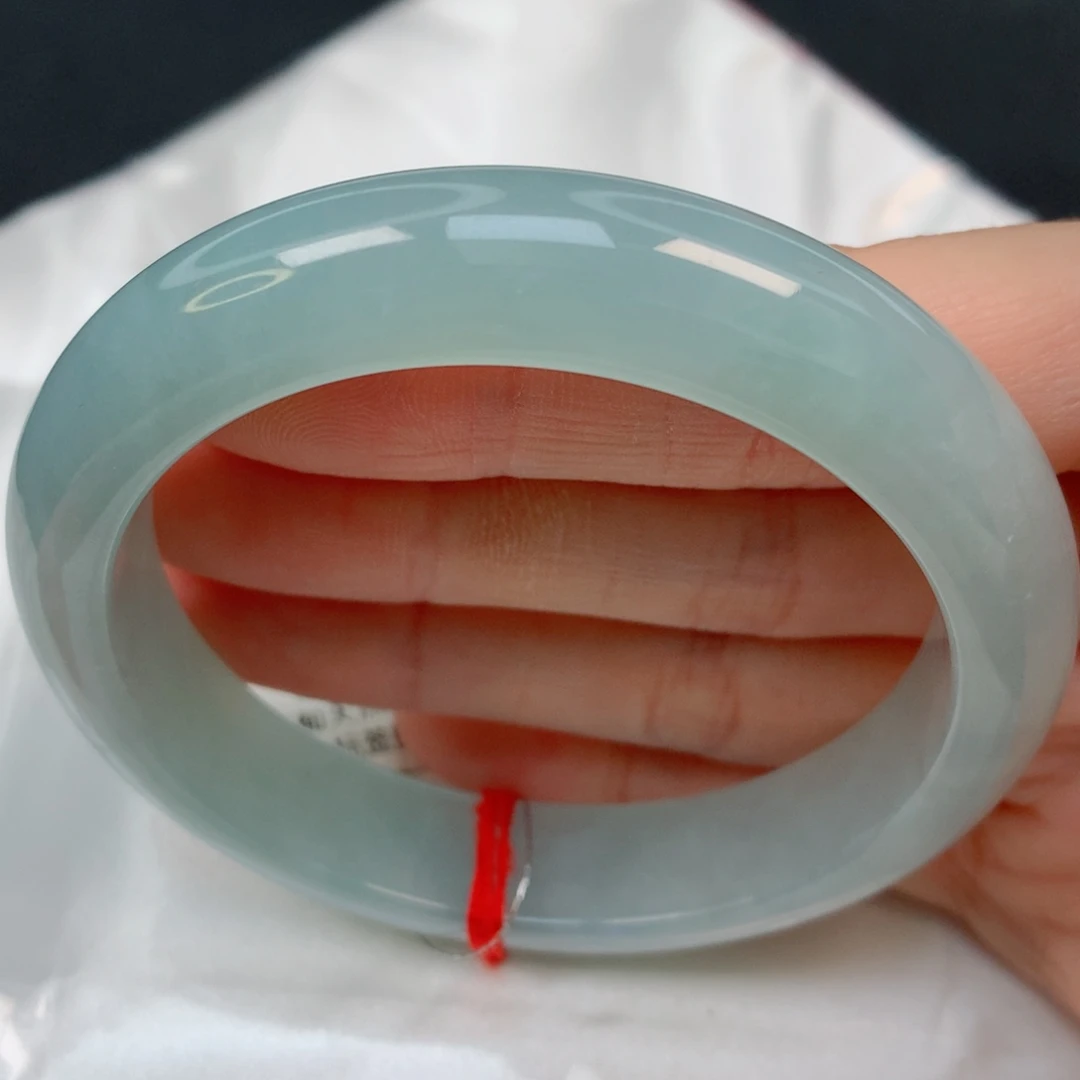 未镶嵌手镯翡翠56.8正圈，湖水蓝，水头好，019