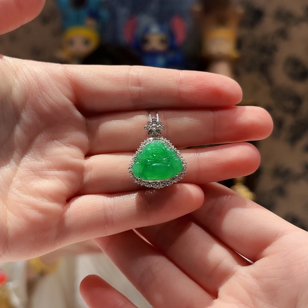 吊坠(赠链)18K金镶嵌翡翠
