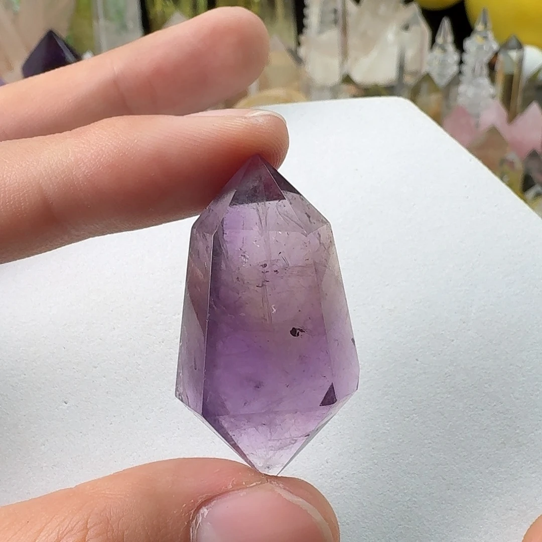 水晶珠宝半成品未镶嵌紫晶