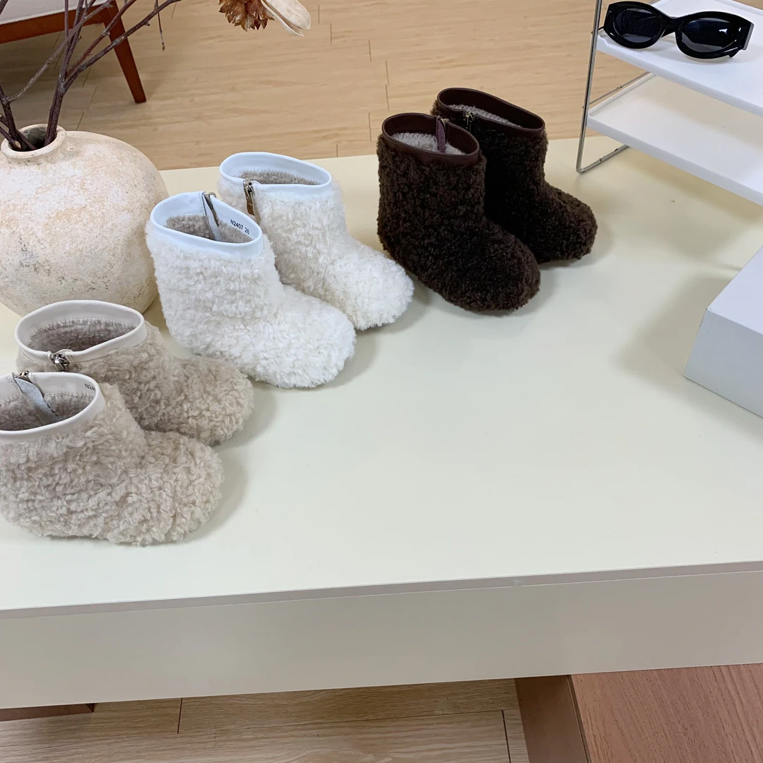 22-32码儿童加厚保暖雪地靴男女童韩版洋气可爱毛毛靴子加绒秋冬