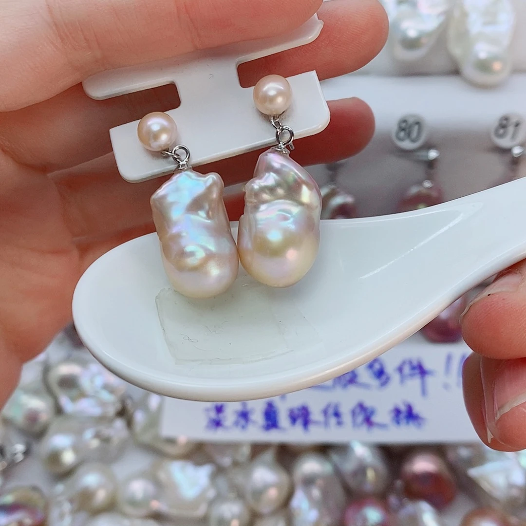 合金无925银配彩巴耳饰