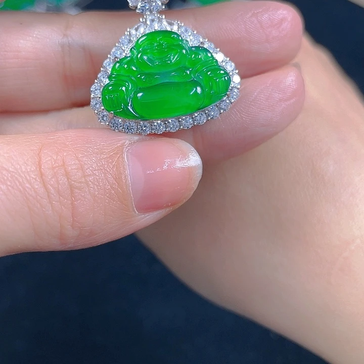 翡翠银S925镶嵌吊坠(不含链)