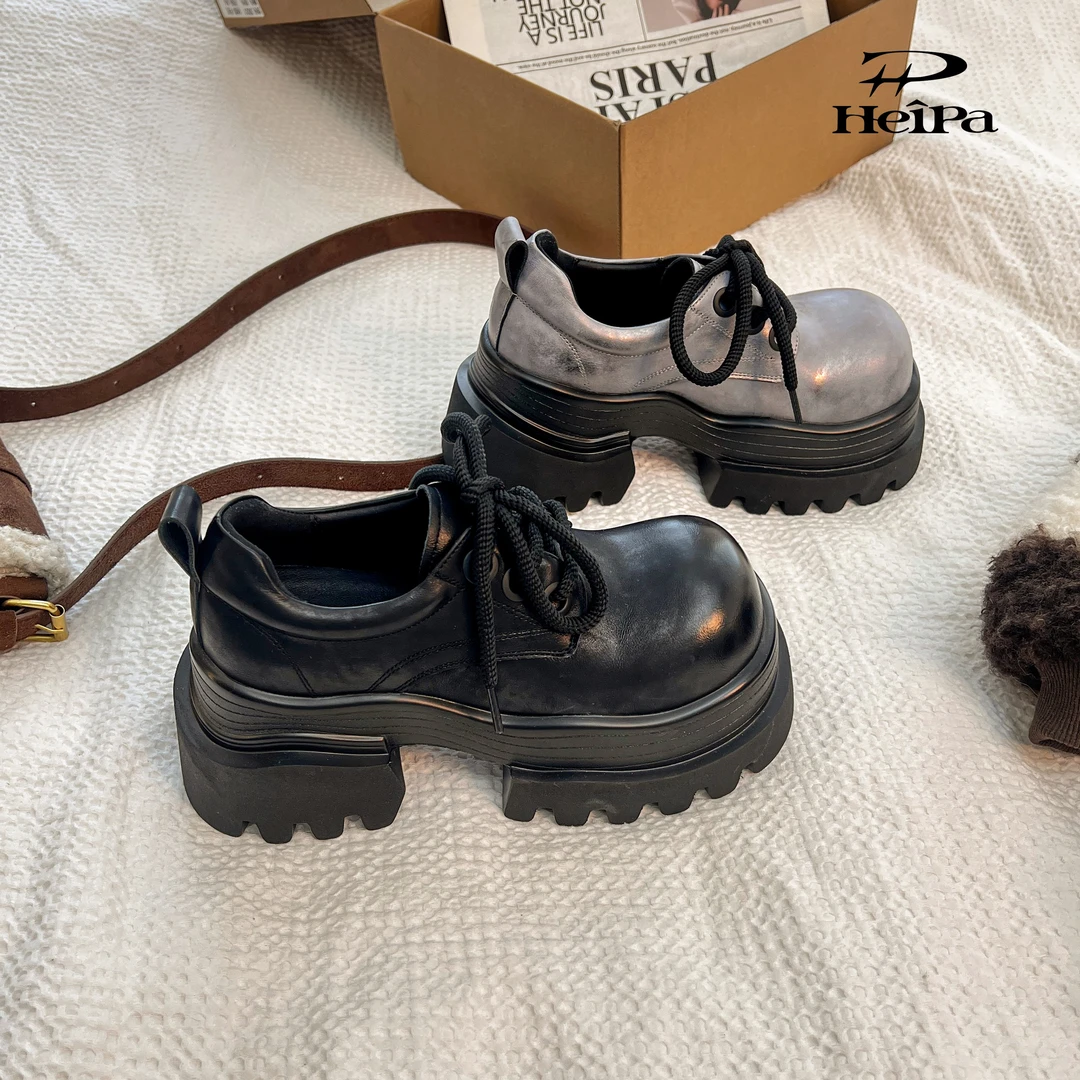 【HeiPa】付小付家春季穿新款厚底带时尚韩版靴子女款