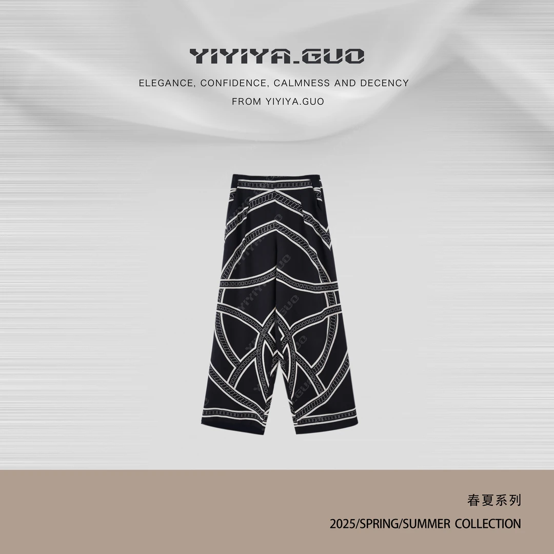 yiyiya.Guo艺艺吖【静奢光泽】时尚潮流减龄百搭直筒裤子1451SS52