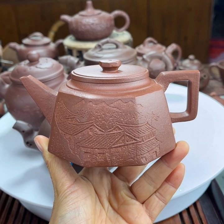 紫砂茶壶紫砂花茶