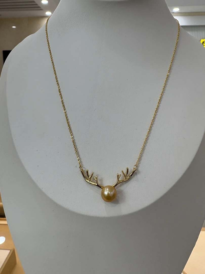 合金项链 【飛梵*匠造】7-8mm正圆极光微瑕一路同行款吊坠001