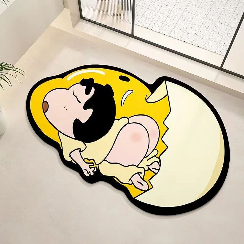 卡通蜡笔小新浴室地垫硅藻泥软垫卫生间防滑吸水垫入户门卧室地毯
