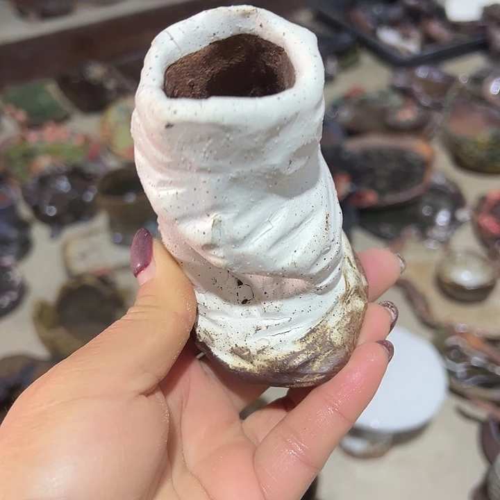 无孔福利手工粗陶高温花器