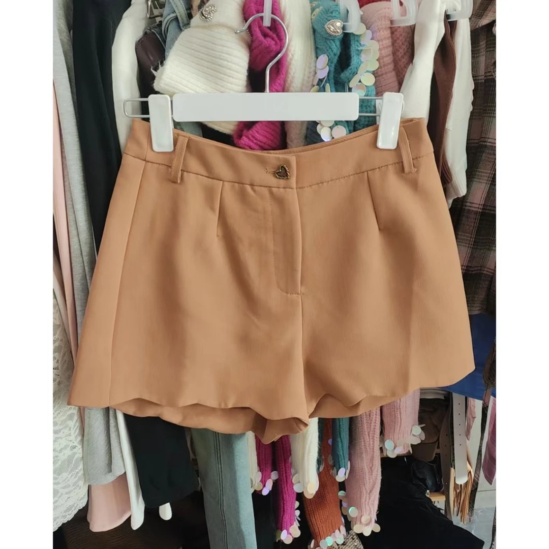 睿夕【松下之风】小众设计感波浪边短裤女