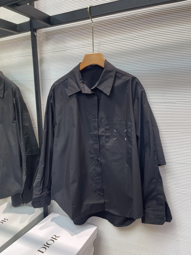 103#欧货小心机设计感衬衣黑