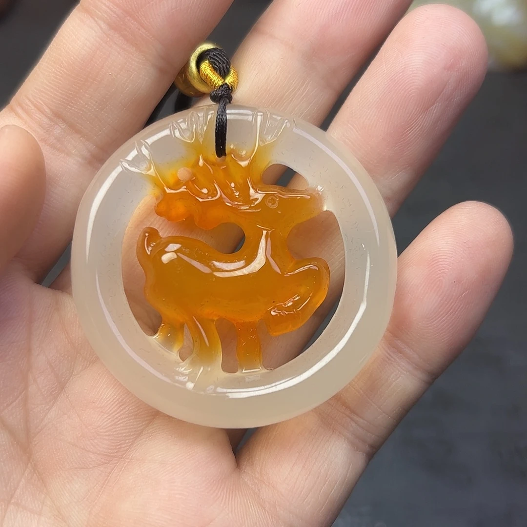 大***唐玛瑙/玉髓未镶嵌时尚潮流手把件吊坠