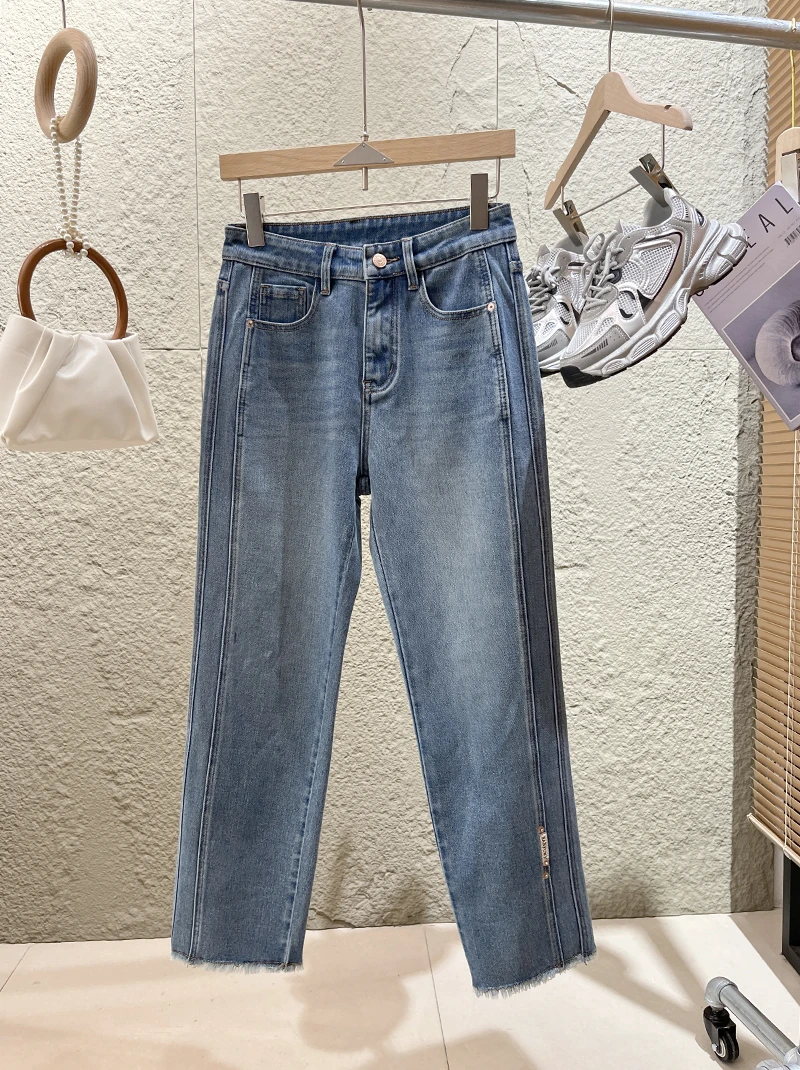 B防变型高阶牛仔！显瘦显高9分法棍裤小直筒牛仔裤 E304 女装H5175