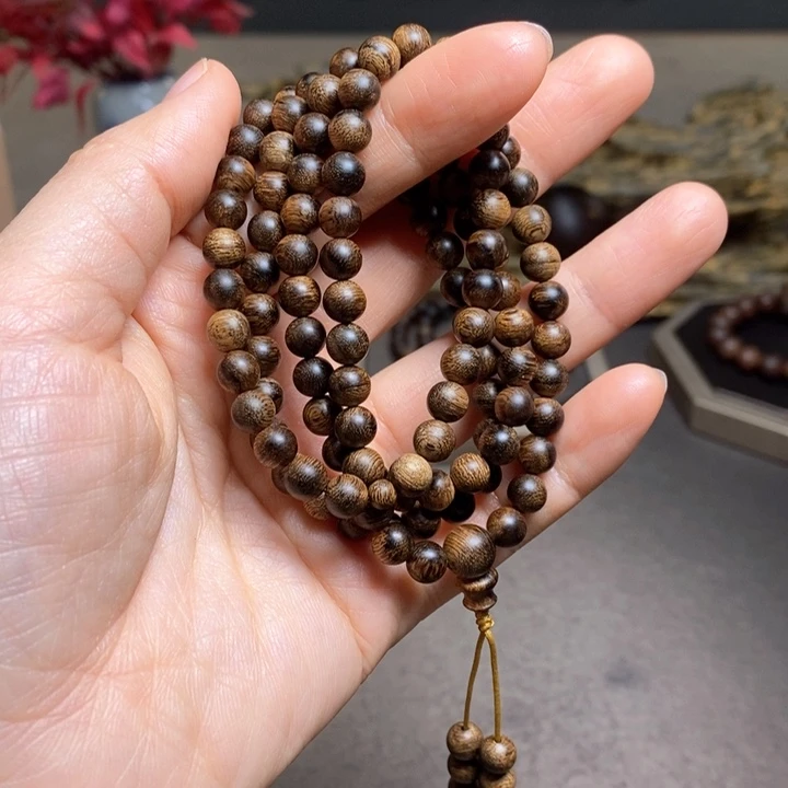 沉香手串越南芽庄黄棋瘤疤0.6×108