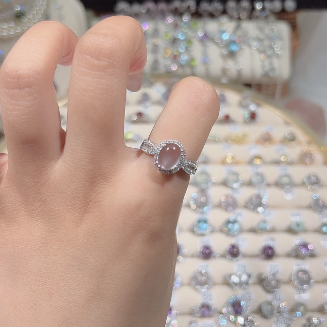 银S925镶嵌芙蓉石戒指