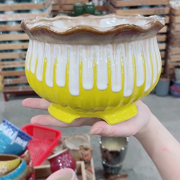 有孔.凑单10元陶瓷花盆发货！