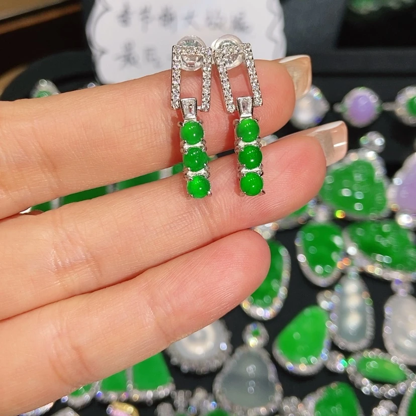 【闪购商品】翡翠耳饰未镶嵌天然翡翠