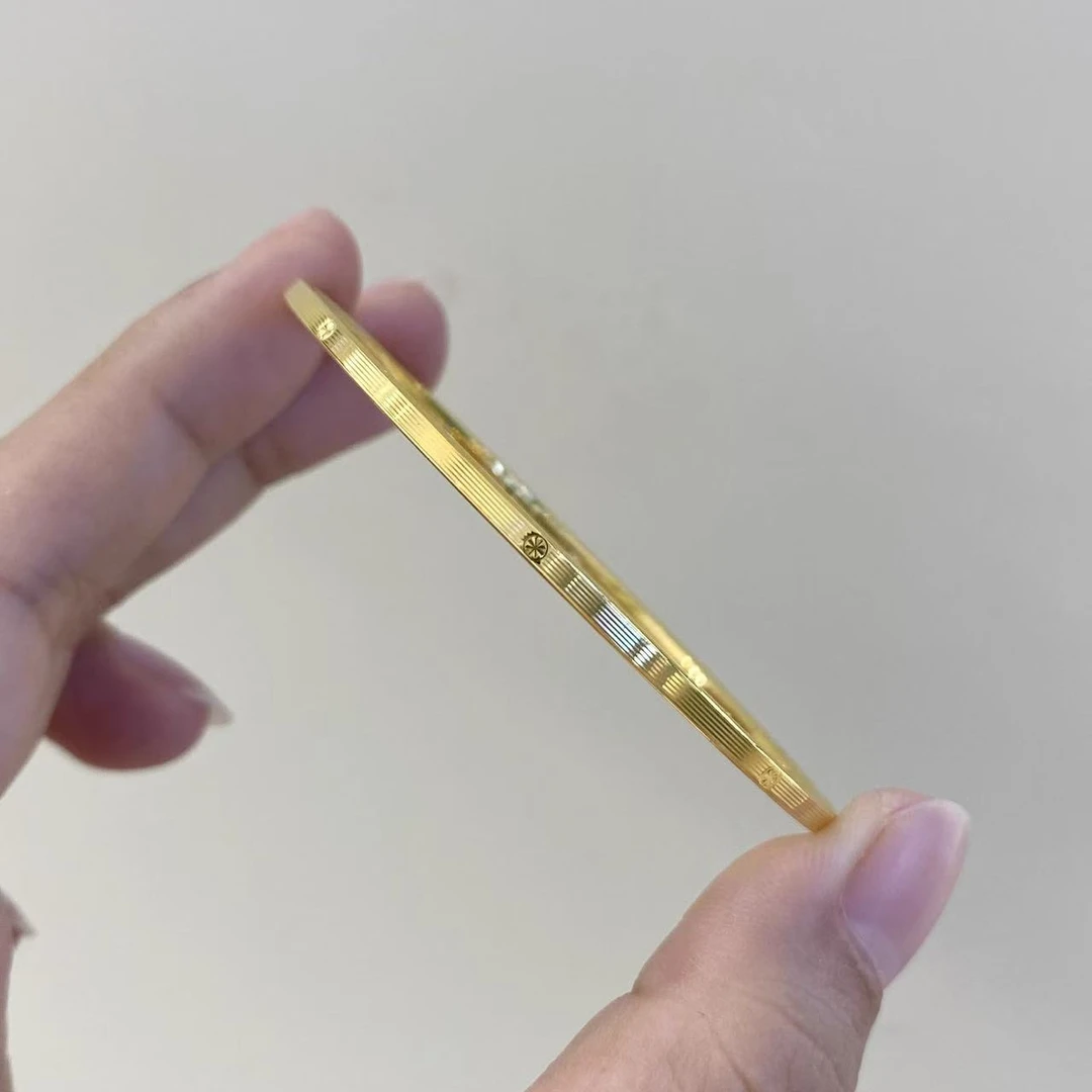 米来金铺足金米字拉丝手镯WH1353