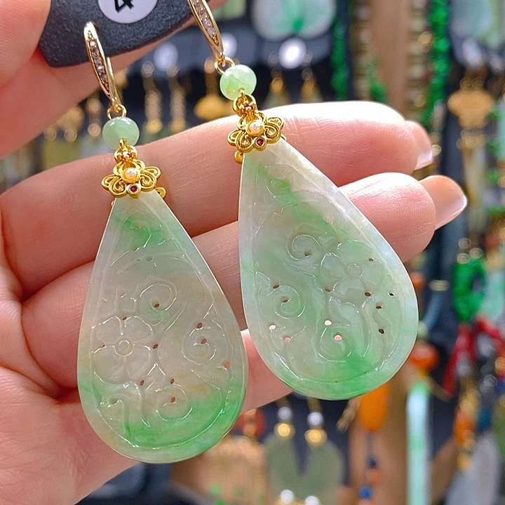 *****翡翠未镶嵌耳饰翡翠