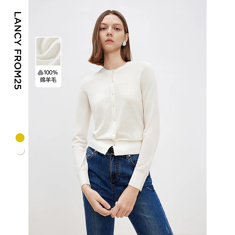 【小熊专属】朗姿法式纯羊毛高级感设计感毛针织衫开衫8KCD012