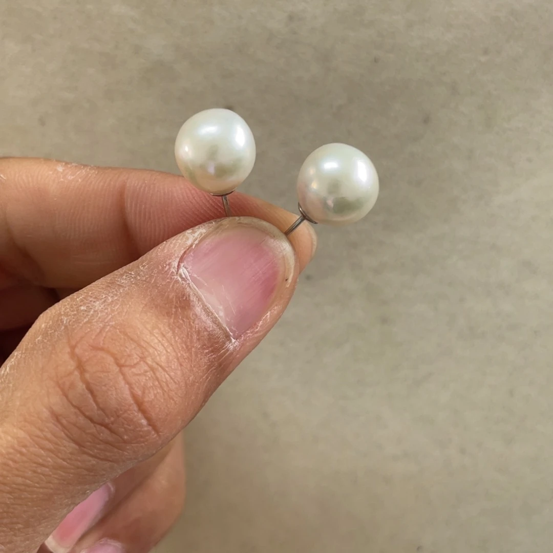 淡水珍珠耳饰银S925镶嵌