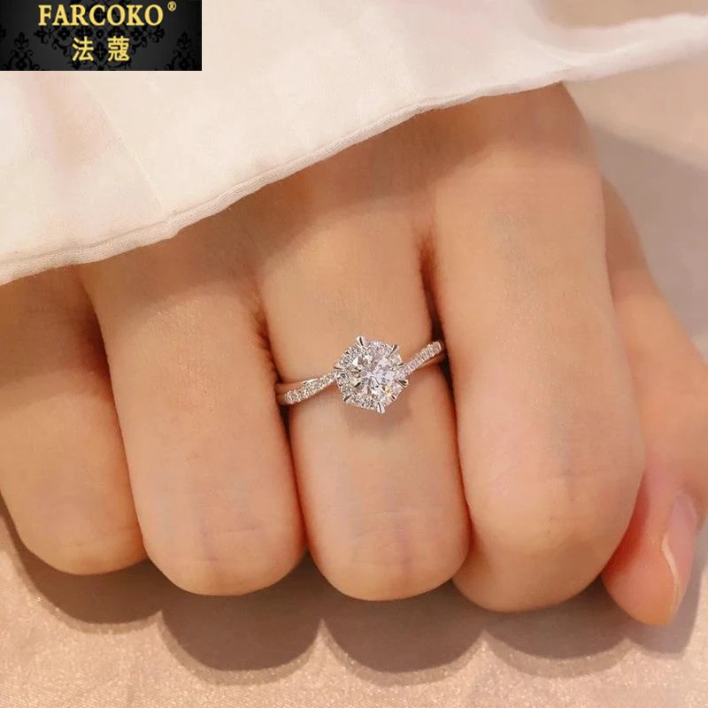 法蔻星织钻戒女轻奢求婚小众气质戒指送女友老婆生日情人节礼物