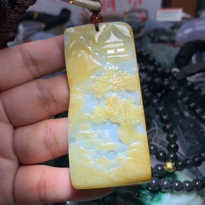 翡翠颈饰未镶嵌保真天然A货翡翠