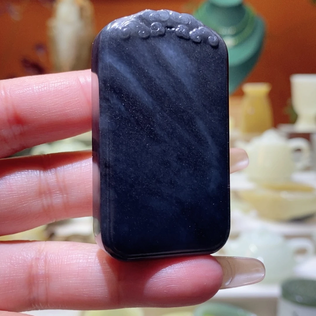 未镶嵌和田玉挂件新疆和田玉青花牌66g