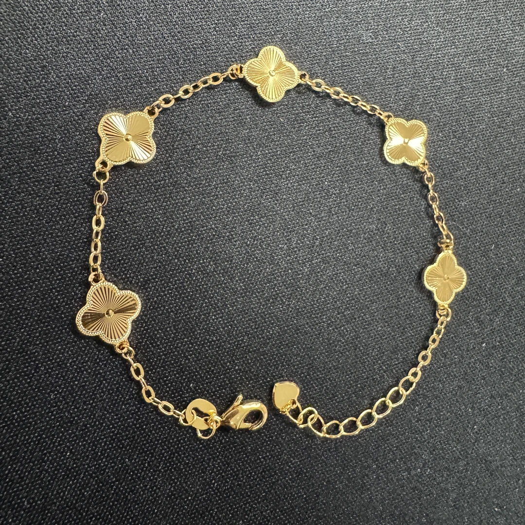 合金手链 爆闪小号镭射四叶草手链轻奢气质时尚DF