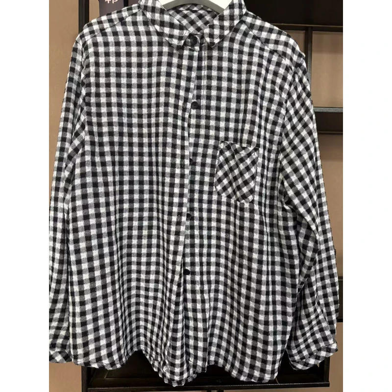 轻尘96120色织棉格子衬衫