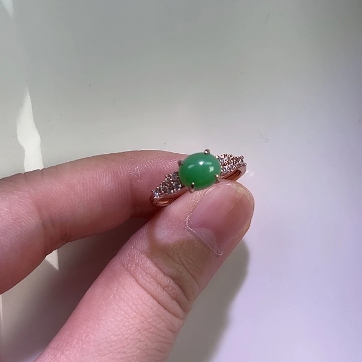 翡翠戒指银S925镶嵌款2