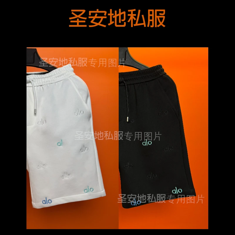 高货轻奢2025年夏季新款百搭针织薄款透气刺绣四分短裤男士设计款