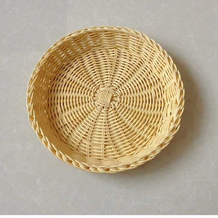 小号仿藤收纳筐柳编收纳篮面包篮水果盘上菜盘