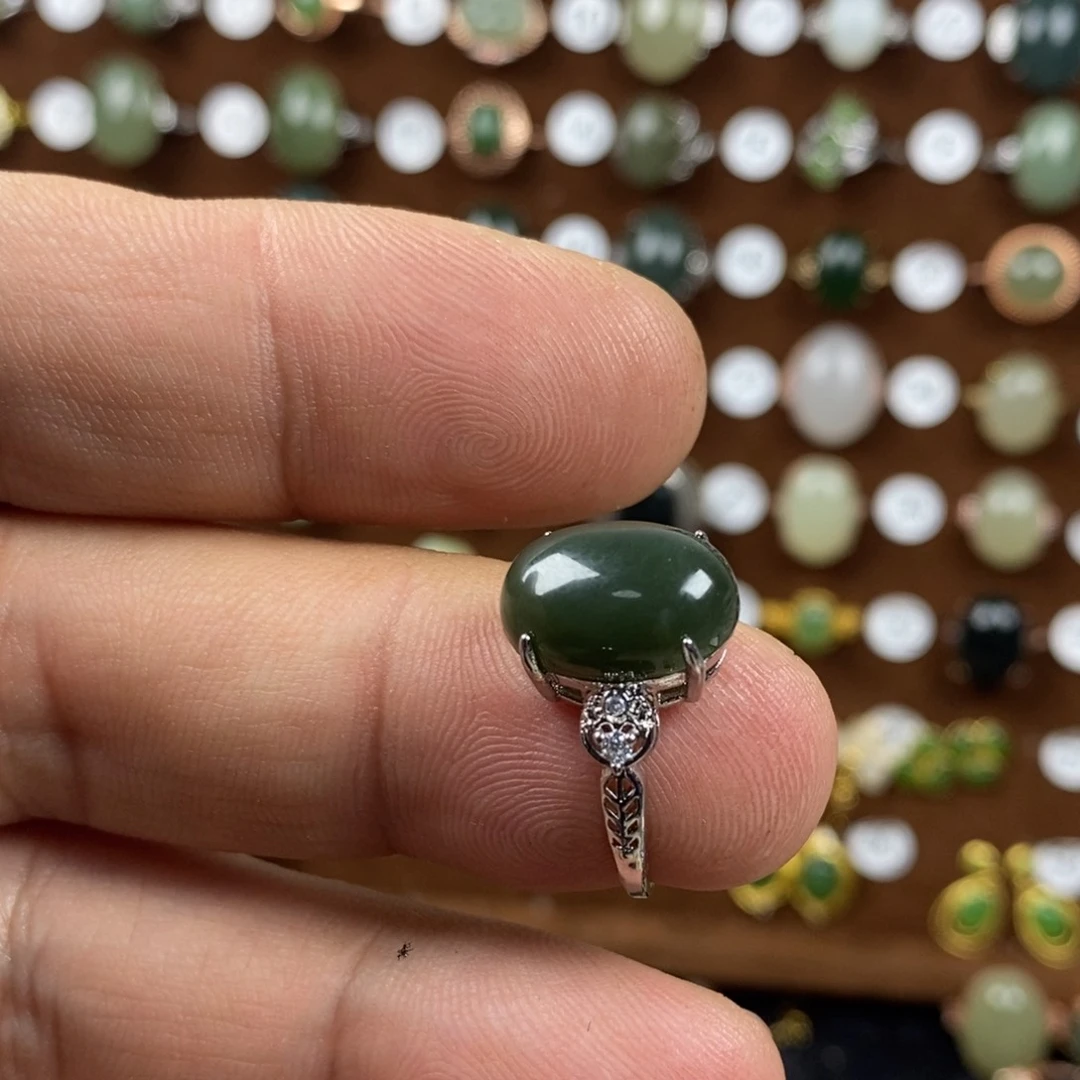 和田玉（青玉）戒指合金