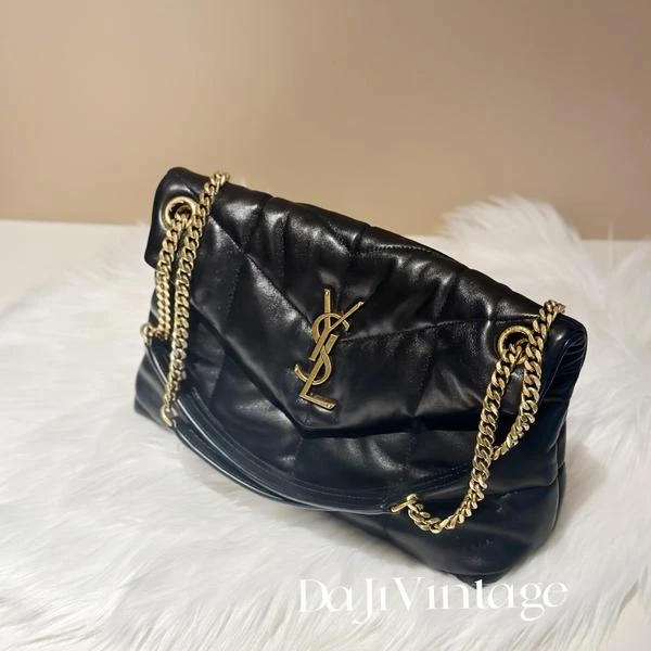大吉中古/YSL圣罗兰puffer云朵黑金中号单肩斜挎包