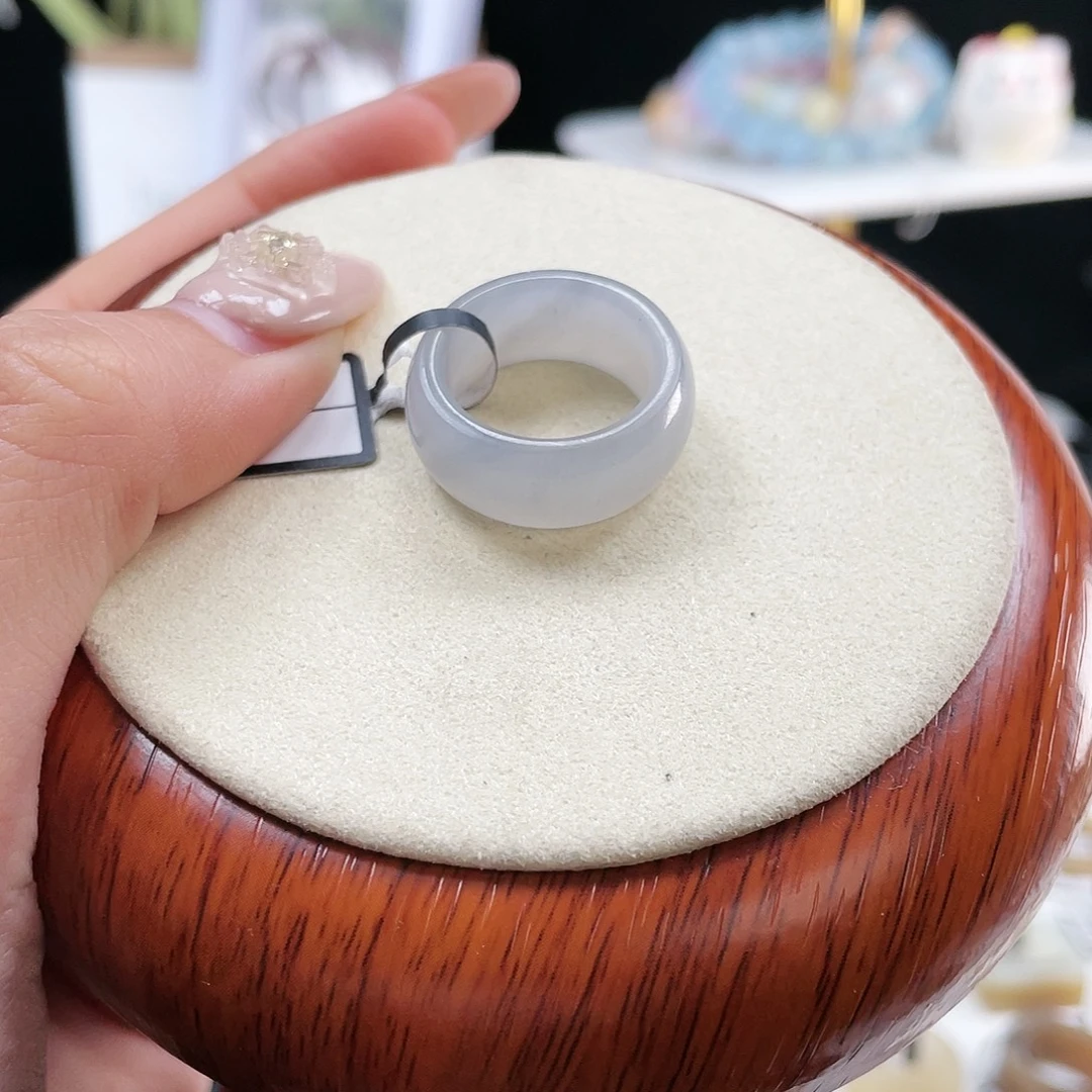 和田玉未镶嵌戒指P83冰透紫轮胎16.7不退换