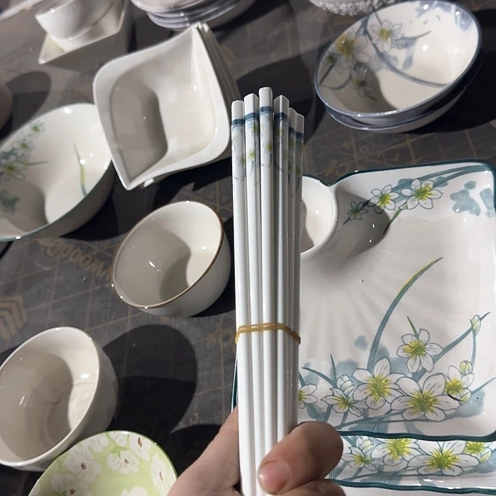 瓷筷子  10 双  水仙花