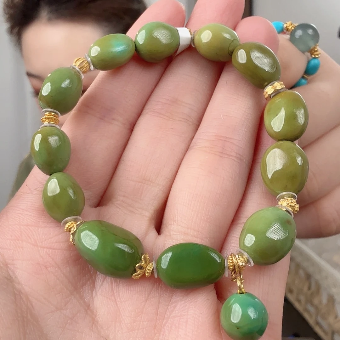 绿松石18K金镶嵌珠宝半成品