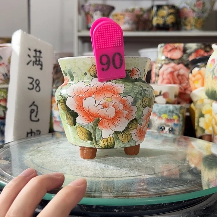 景德镇手绘花盆幸运花盆