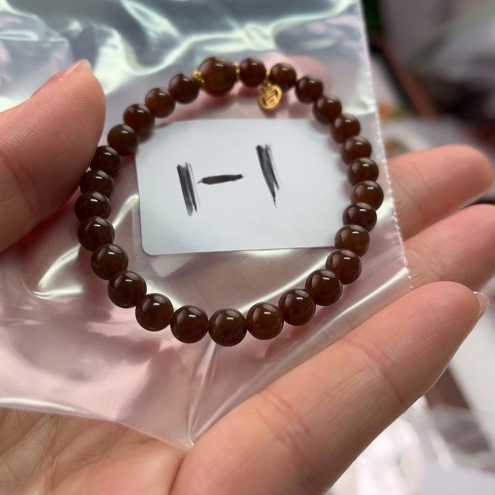 橙****和田玉（糖玉）未镶嵌手链1-1