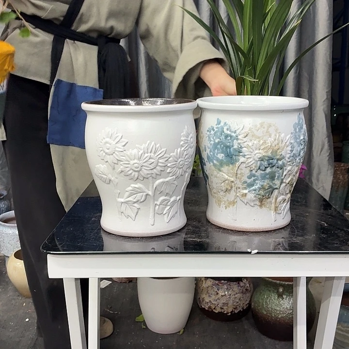 19×21 -粗陶花盆有孔-买买买