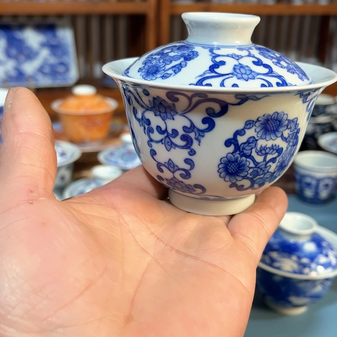 錡镇堂手工手绘盖碗