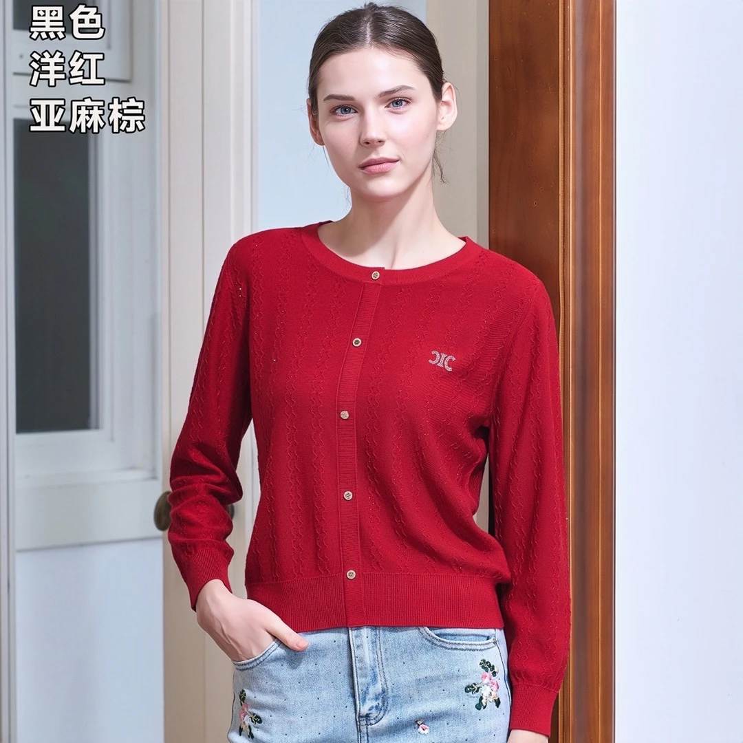 【高档天丝上衣】妈妈装圆领莱赛尔天丝长袖时尚百搭6112