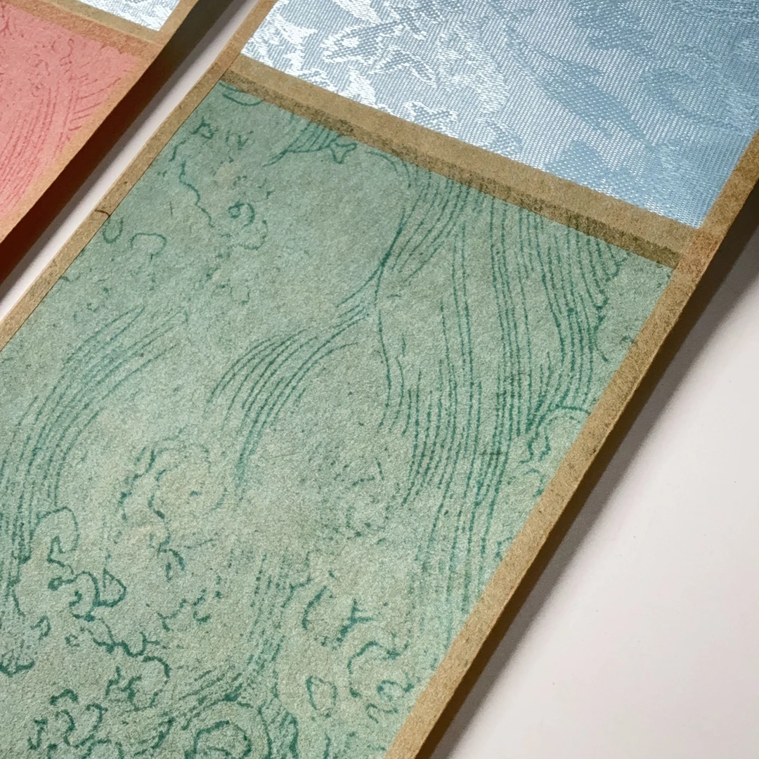 【闲鹤斋·瀛海小挂轴】半生熟楮皮宣纸挂轴 高温绫布 实木天地杆