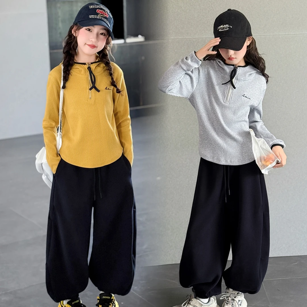 女童卫衣套装春秋新款女孩两件套韩版休闲运动炸街童装潮款衣服