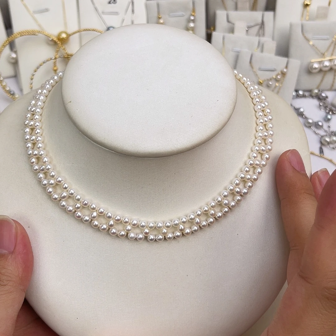 颈饰银S925镶嵌淡水珍珠