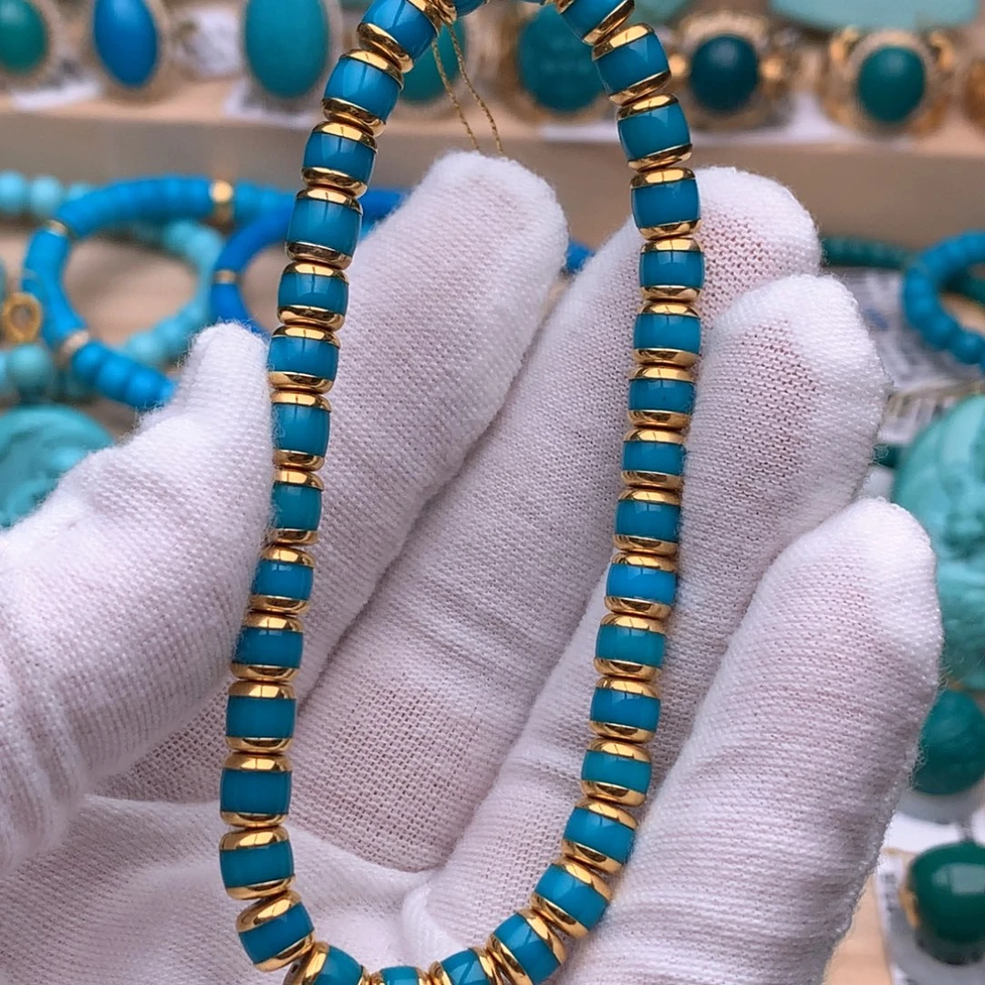 绿松石18K金镶嵌珠宝奇石